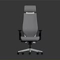 Modern Office Chair With High Backrest Black Armrests And Silver Five Star Base