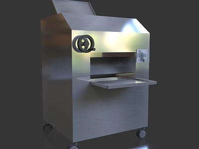 Commercial Stainless Steel Kitchen Appliance Slicing Machine Mobile With Wheels And Platform 3d model
