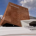Lillehammer Art Museum Building Modern Architectural Design With Geometric Brown Facade And Stairs