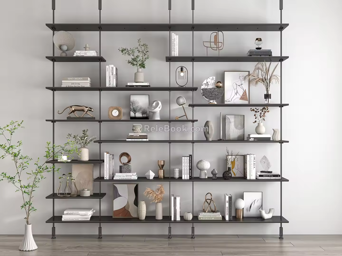 Wrought Iron Display Rack Storage Rack Decorative Cabinet Storage Cabinet Display Cabinet Jewelry Ornaments Combination Books 3d model