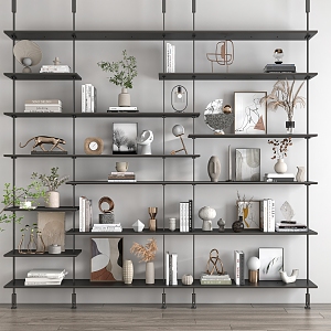 Wrought Iron Display Rack Storage Rack Decorative Cabinet Storage Cabinet Display Cabinet Jewelry Ornaments Combination Books 3d model