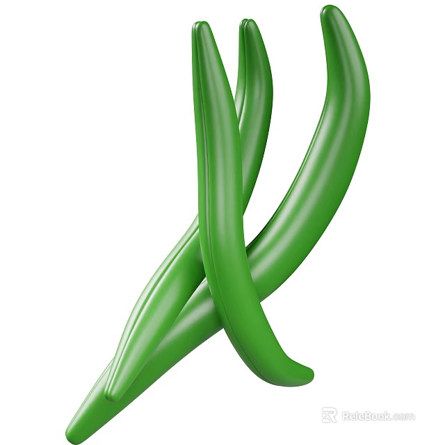Fresh Green Curved Bananas Perfect For Healthy Tropical Fruit Snacking 3d model 
