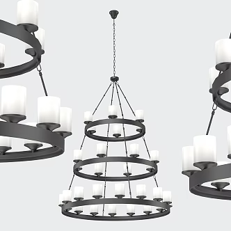 Modern minimalist chandelier 3d model