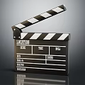 Film Production Industrial Equipment Clapperboard With Black White Stripes And Labeled Sections