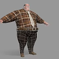 3D Animated Game Character With Plaid Shirt Brown Pants And Belt