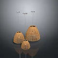 Bamboo Woven Pendant Lamp Combination with Modern Design and Different Sizes for Home Decor