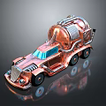 Copper Colored Vintage Style Toy Tanker Truck With Metallic Finish And Dark Background Reflection