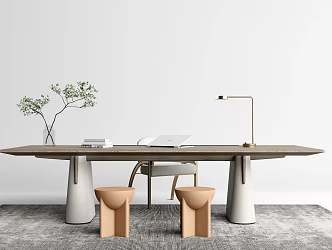 Modern Desk Chair Simple Desk Chair Combination 3d model