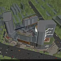 Aerial Planning of Modern Urban Architectural Development With Tall Buildings Greenery And Roads