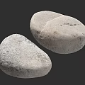 Rough Gray Stone Sofa Stool With Irregular Shape And Textured Surface Design 3d model
