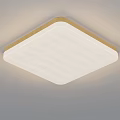 Modern Rectangular Ceiling Light With Wooden Texture And Edge Lighting Design