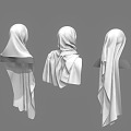 Turban Square Scarf Scarf Scarf Scarf Greek Nuns Cloth Cloth Pleated Cloth 3d model