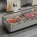 Commercial Refrigerated Glass Door Display Freezer With Multiple Compartments For Meat Seafood