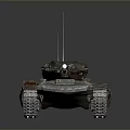 Modern Military Tank With Camouflage Pattern Long Barrel And Antenna