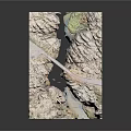 Detailed 3D Terrain Model With Mountain Ranges River And Bridge