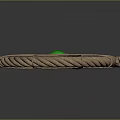 Decorative Weapon Design Featuring Coiled Rope And Central Green Gemstone