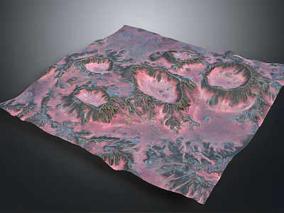 Volcanic Lava Landform Lava Environment Ground Vein Volcanic Island Terrain Mountain Landform 3d model