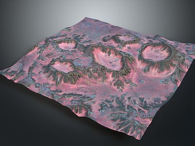 Volcanic Lava Landform Lava Environment Ground Vein Volcanic Island Terrain Mountain Landform 3d model