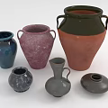 Assorted Decorative Ceramic Vases with Various Colors Shapes and Styles 3d model