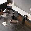 Modern Public Chair Design In Interior Setting With Wooden Floor And Striped Wall
