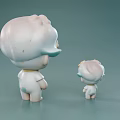 Cute Game Movie Characters With Light Blue Hair Yellow Flowers Big Small Sizes Spotted Outfits