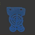Intricate Sculpture Carving With Copper Patina Spiral Patterns Two Holes And Bottom Spirals