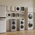Various Washing Machine Models With Modern Designs And Home Appliances 3d model