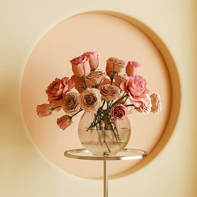 Modern flower arrangement rose ornaments 3d model Modern flower arrangement rose ornaments 3d model