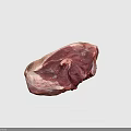 Cow Fresh Raw Meat Piece Isolated On Black Background With Texture 3d model