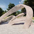 modern construction sketch special-shaped architecture square architecture 3d model