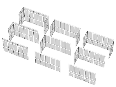 Different Types Of French Windows Featuring Various Structural Designs And Layouts 3d model