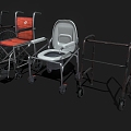 Wheelchair Potty Toilet Toilet Cartoon Wheelchair Medical Equipment 3d model