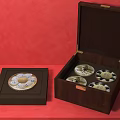 Wooden Tea Box With Golden Logo And Traditional Design For Premium Tea Storage