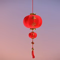 Traditional Red Decorative Lantern With Peace Characters And Tassel Design