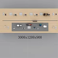 Modern Wooden Display Shelf with Smartphones Tablets and Headphones for Retail Product Showcase