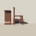 Wooden Single Chair With Simple Design And Matching Side Table In Light Room