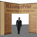 Book Formed Archway Produced by HYUNDA CO LTD Taipei Taiwan With Man Standing In Middle