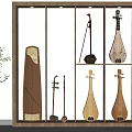 Chinese Musical Instruments Classical Musical Instruments Guzheng Pipa 3d model