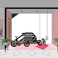 Modern Window Bicycle Window 3d model