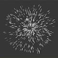 Bright White Firework Display On Black Background With Mirror Reflection Effect 3d model