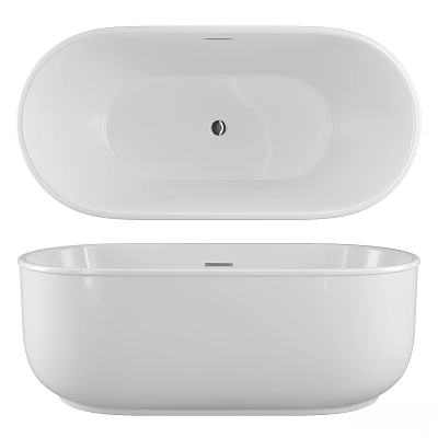 White Freestanding Bathtub With Sleek Modern Design And Smooth Surface 3d model