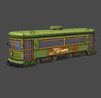 Modern Train Cartoon Train 3d model