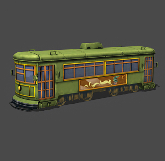 Modern Train Cartoon Train 3d model