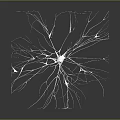 White Neural Network Structure With Radial Dendritic Lines On Black Background 3d model
