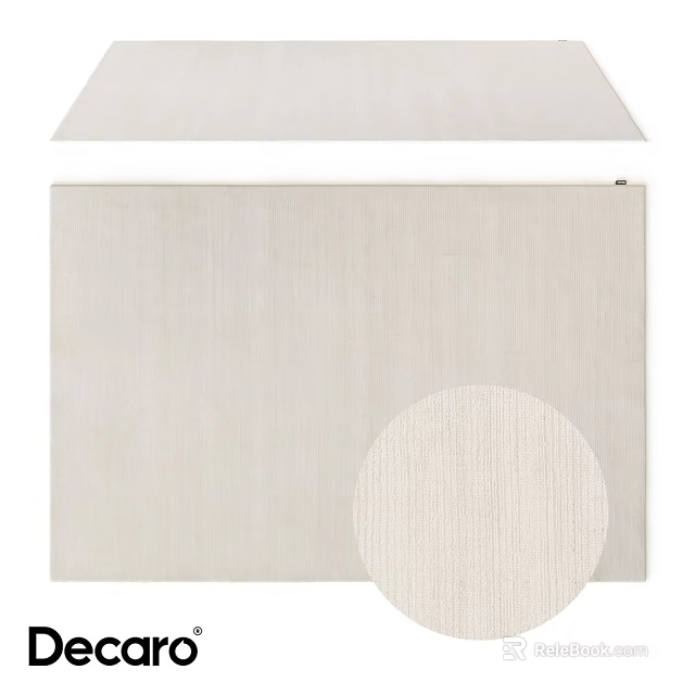Modern Square Carpet With Neutral Textured Surface For Living Room Decor 3d model 