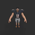 Game Movie Character Football Player Black Jersey Number 12 Gray Pants Orange Black Shoes