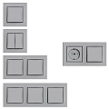 Black Switch And Socket Panel Combinations With Various Configurations For Modern Home 3d model