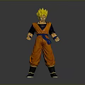 Anime Character Figure With Blonde Hair Orange Martial Arts Uniform And Blue Sash