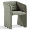 Modern Beige Upholstered Chair With Minimalist Design And Comfortable Armrest Structure 3d model