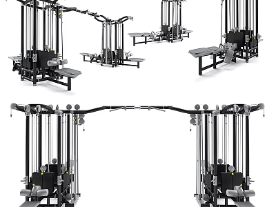 Multi Station Fitness Equipment For Strength Training And Gym Workouts 3d model